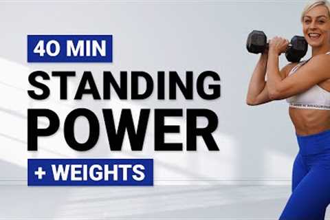 40 MIN STANDING POWER WORKOUT | With Weights | Dumbbell Full body | + Body Weight Tabata