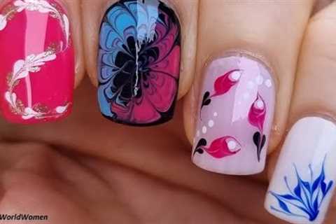 Pretty Dry Marble NAIL ART IDEAS / Easy Nail Art Tutorial For Beginners - NAILS 2023