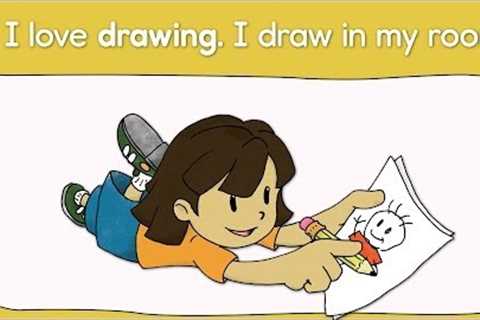Hobbies Vocabulary and Pattern Practice for Kids (I like ~ / I love ~ ) by ELF Learning