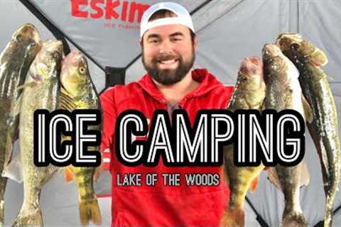 ICE CAMPING on Lake of the Woods (Multi-Species Fishing)