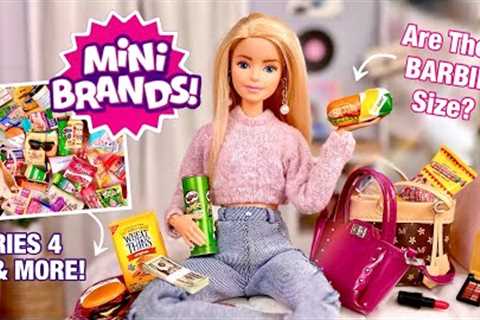 ZURU 5 Surprise Mini Brands! Are They Barbie Doll Size? - Series 4, Foodie, Mini Fashion &amp; More