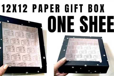 DIY- 12x12 PAPER GIFT BOX- so easy + Never buy a gift box again!!!!!