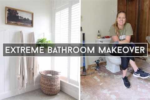 DIY Bathroom Makeover // Full Bathroom Remodel on a Budget / Small Bathroom Makeover Start to Finish