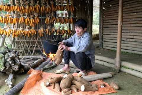 BUILD DAILY LIFE | Get Firewood, Pig Feed Making In Farm | Solo Survival