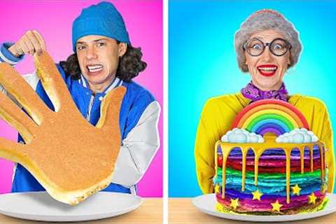 FANTASTIC ME VS GRANDMA COOKING CHALLENGE || Viral Kitchen Gadgets vs Hacks by 123 GO!