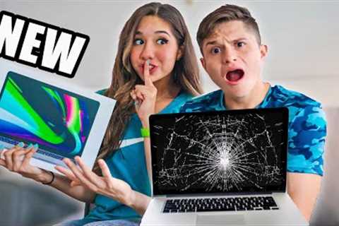 Breaking My Boyfriends MacBook &amp; Giving Him a New One!