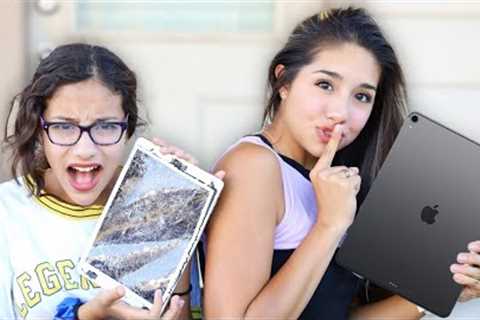 BREAKING MY LITTLE SISTER'S IPAD &amp; BUYING HER A NEW ONE!!