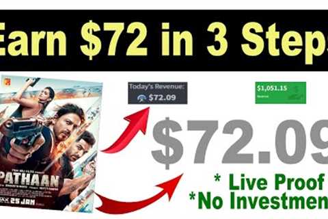 Earn $72 in 3 Steps without Investment [ Make Money Online 2023] | CPA Marketing with Pathaan Movie