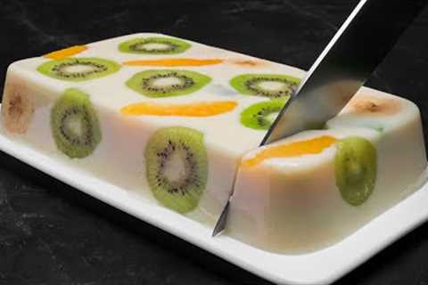 Do you have milk? Make this delicious Fruit Dessert in 5 minutes! No bake, no gelatin, no eggs