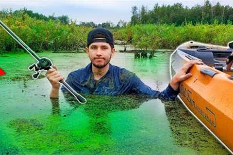 Catching MONSTER FISH in SWAMP!! (Catch and Cook)
