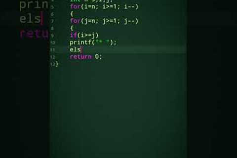 #121 C pattern programming👨‍🏫📓 C language tutorial for beginners#shorts #coding