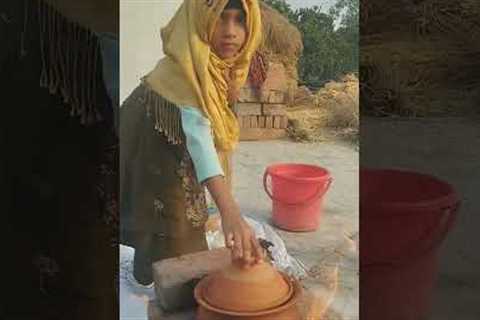 our children are cooking beautifully spice recipe egg potato and rice first time on  roof top