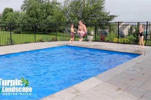 LOW MAINTENANCE FIBERGLASS POOL INSTALLED IN PENNSYLVANIA WITH PAVER POOL DECKING