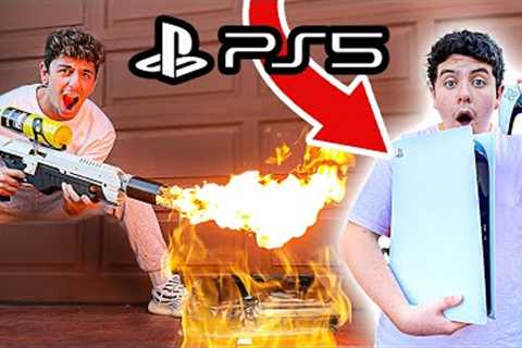 Destroying Kids PS4 &amp; Surprising Him With NEW PS5! (GIVEAWAY)