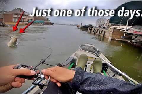 CRAZY Day on The Water!  (Kayak Fishing in the RAIN!). Lake Conroe Texas