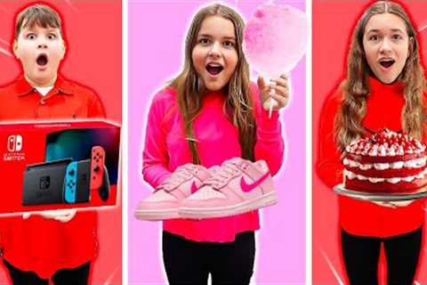 RED VS PINK VALENTINES DAY SHOPPING CHALLENGE!!