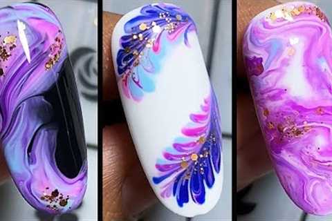 EASY Drag Marble Nail Art Ideas | SATISFYING Nail Art Compilation #390 | Nailicious
