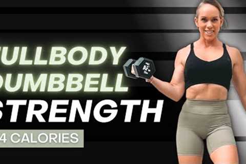 FULL BODY DUMBBELL STRENGTH WORKOUT at home - No Jumping
