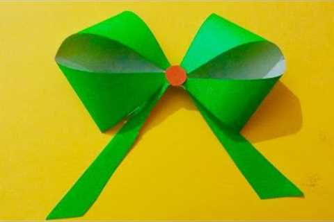 How to make Paper bow for gift box wrapping | Paper flower bow making ideas