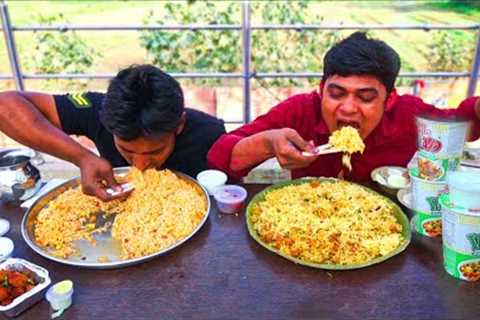 6x Korean Noodle Vs 1.5 Kg Hyderabadi Biryani Eating Challenge | Man Vs Food | Street Food Challenge