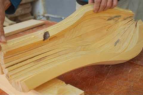 Incredible Woodworking Idea And Techniques From Strips of Wood // Great Dining Table Design Project