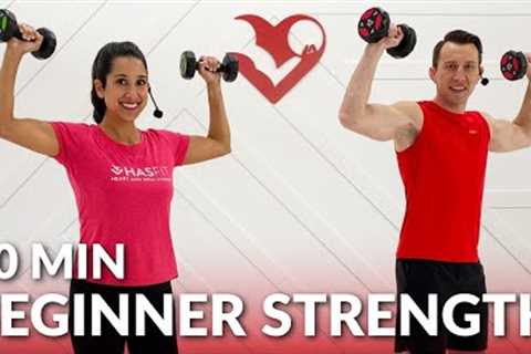 20 Min Full Body Dumbbell Workout for Beginners - Beginner Strength Training at Home with Weight