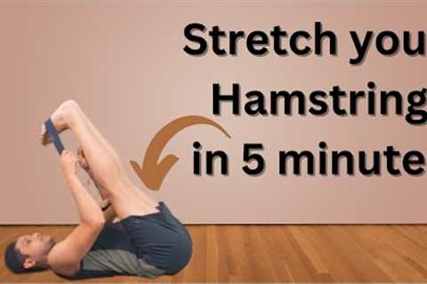 5minute hamstring stretch: How to reduce hamstring pain &amp; improve flexibility. #yoga #hamstrings