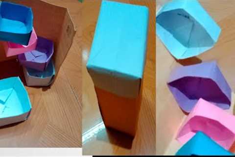 paper craft // home made  Easy way to make all process mini gift box with paper//origami paper box
