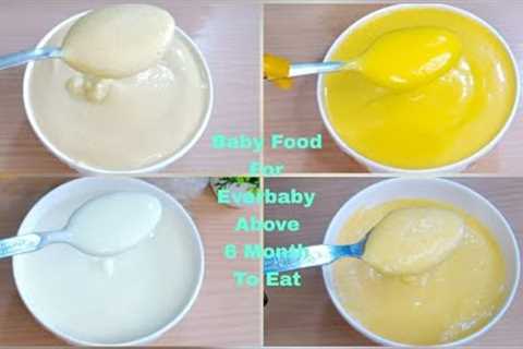 4 Baby foods recipes | 6 months plus baby foods | First foods for baby | Baby weight gain foods