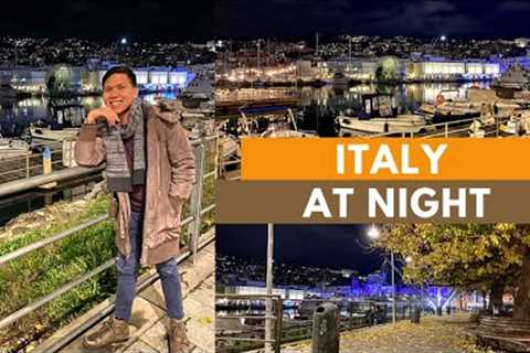 ITALY AT NIGHT VLOG | CHILL TOUR AROUND SEASIDE OF GENOA