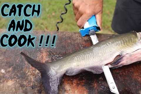 CATCH and COOK Channel Catfish!!! DELICIOUS Grilled Fillets!