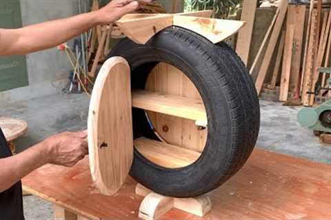 Recycling Design Ideas From Old Car Tires // Unique Outdoor Coffee Table With Extremely Low Cost