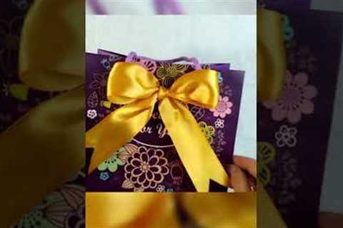 How to make a bow | ribbon bow | bow making | tie a ribbon on gift bag #giftbag #shorts