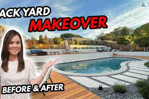Backyard Renovation Timelapse - Modern Backyard Makeover with Pool, Landscaping Before &amp; After