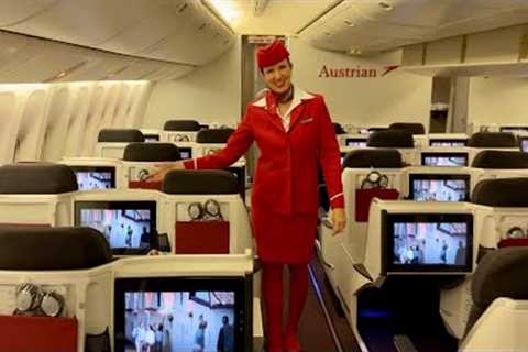 AUSTRIAN AIRLINES Boeing 777 Business Class | Vienna to Mauritius trip report (4K)
