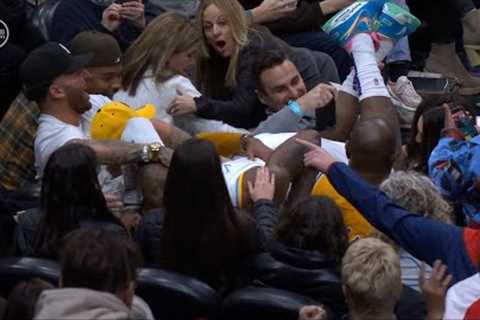 LeBron James goes crowd surfing and the fans loved it vs Pelicans 😂