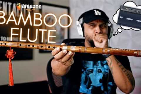Making A CRAZY Beat With A BAMBOO FLUTE! #amazonfinds