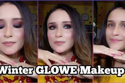 Glowey Winter Makeup Tutorial step by step with Brown smokey eyes#wintermakeup #brownsmokeyeye
