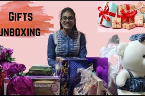 gifts unboxing video//birthday gifts//unboxing gifts vlog//first vlog //1st birthday gifts vlog