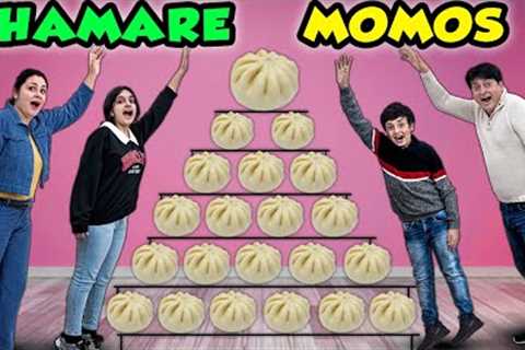 HAMARE MOMOS | Family Comedy Eating Challenge | Momos Challenge | Aayu and Pihu Show