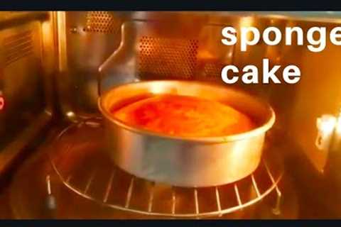 Easy Sponge cake for 1kg in Microwave-convection mode/B'day cake 1kg/Delicious- spongecake Recipe