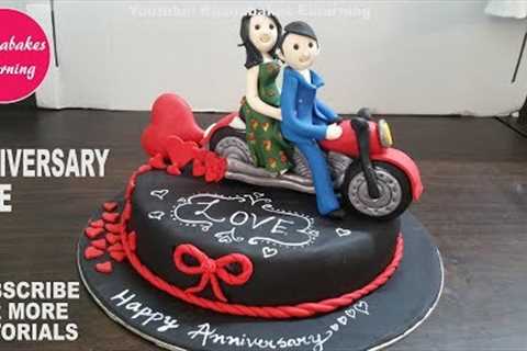 Happy Anniversary gifts for men women boyfriend girlfriend husband wife fondant couple bike cake