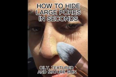 How to hide large pores in seconds! Oily, Textured and Mature skin Foundation Makeup #shorts #pores