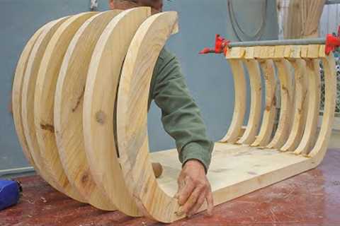Curved Handmade Woodworking With Amazing Creative Design // How To Create A Table Full Of Novelty