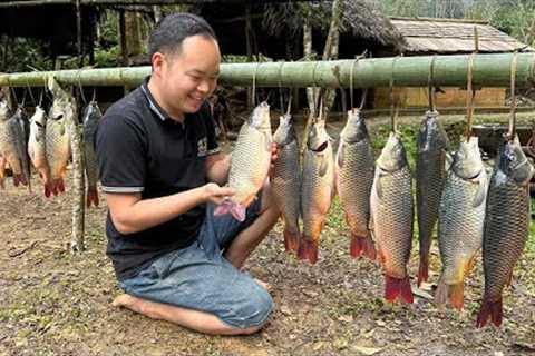 Smoked Fish Making Process, preserve all year round and bring back to family | Primitive Skills