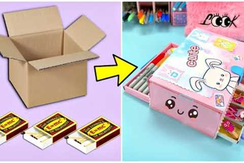 DIY CUTE ORGANIZER FROM CARDBOARD - DESK ORGANIZER