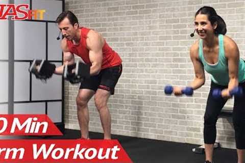 30 Minute Dumbbell Arm Workout for Women &amp; Men at Home with Weights - Muscle Building Arms..