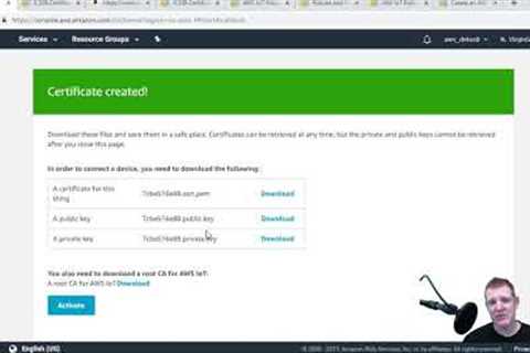 Creating Device Credentials and a IoT Policy for AWS IoT Core