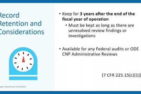 Summer Food Service Program Basics: Recordkeeping