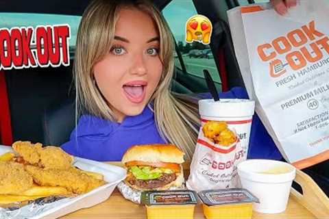 Big Cook Out Mukbang! some of the best fast food *yum* + q&amp;a